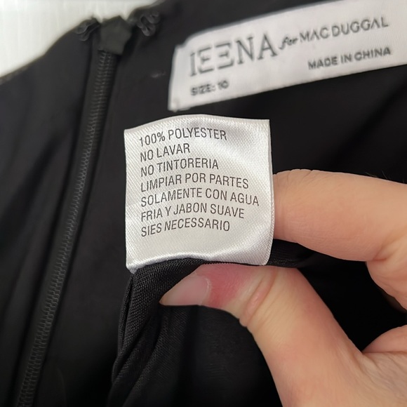 Ieena for Mac Duggal One Shoulder Ruffle Evening Gown in Black Size 10 - Picture 9 of 12